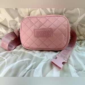 Pink Quilted Crossbody/Belt Bag